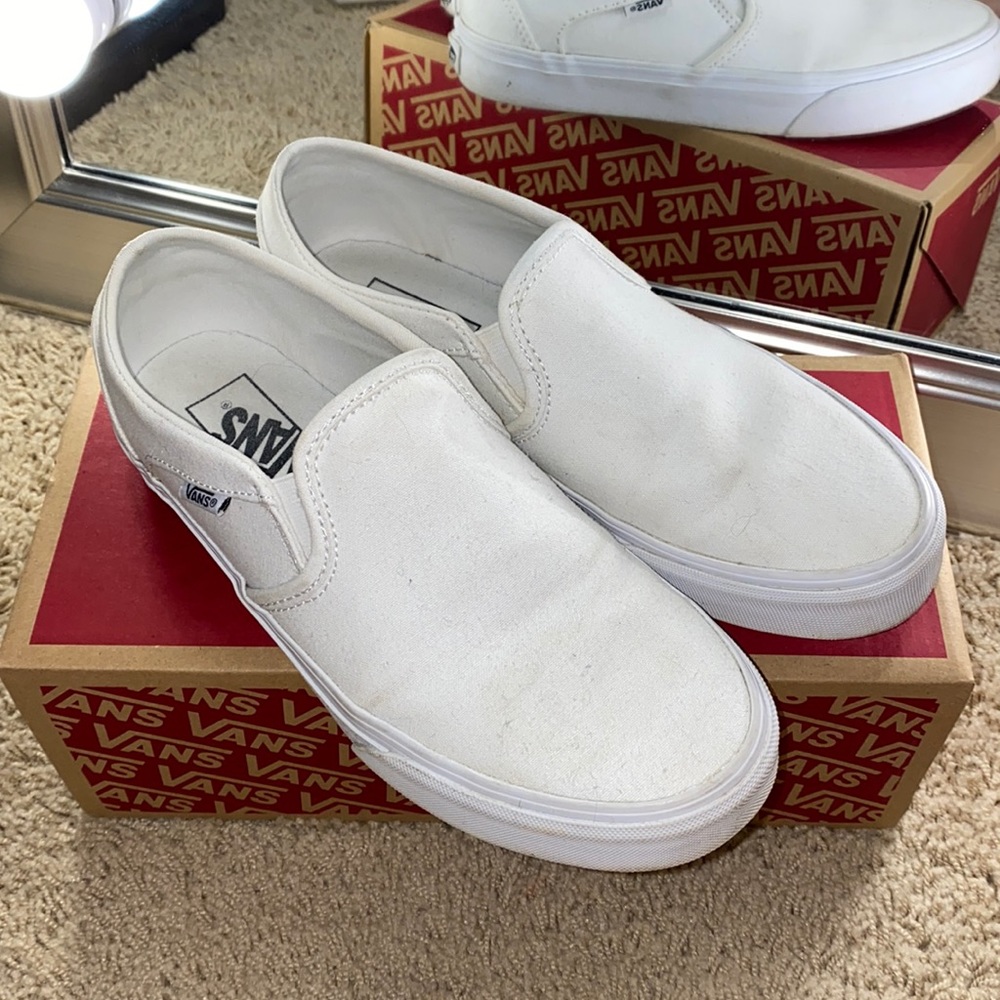 White slip-on vans